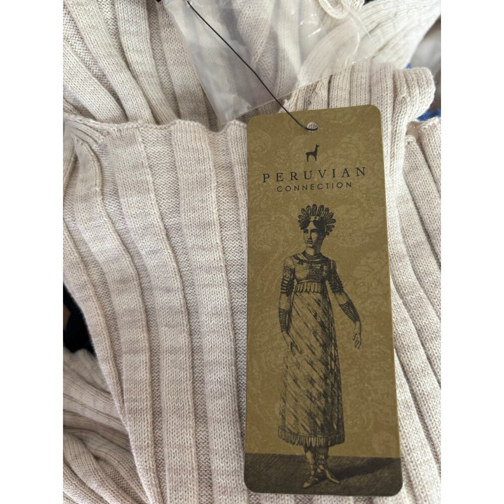 Peruvian Connection Sahara Aurelie Tank Ribbed Dress Beige Small NWT $200 - Picture 8 of 8